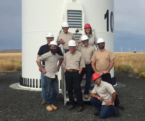 Students at wind farm